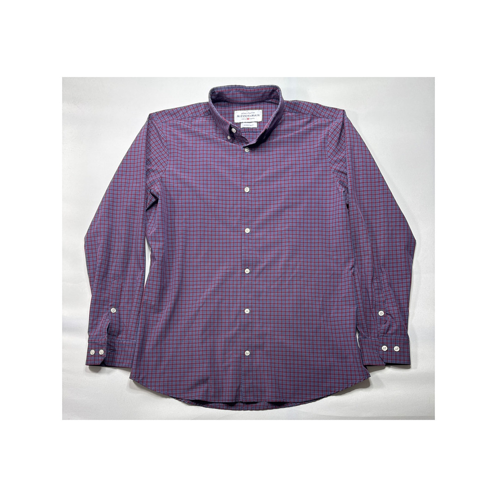 Mizzen+Main Leeward Collection Men's Long Sleeve Plaid Button Up Dress Shirt XL